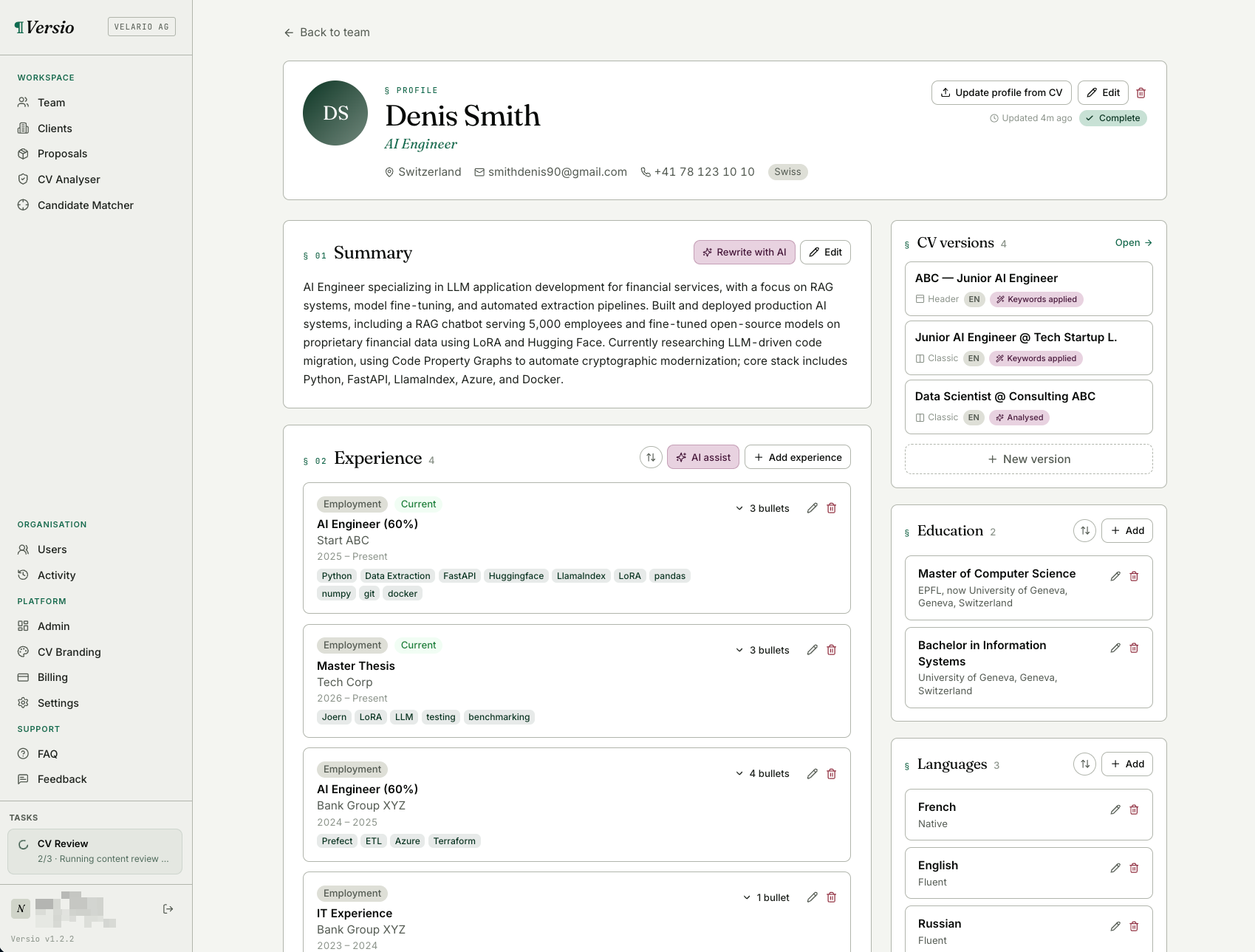 Versio CV App gallery image