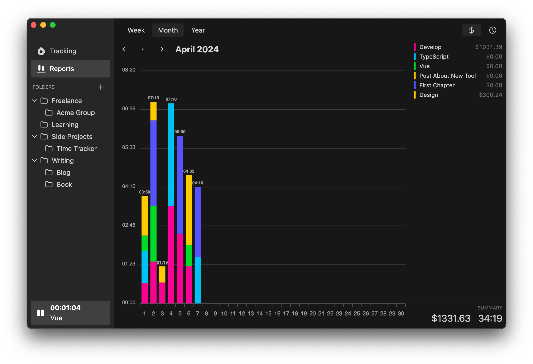 Timefall - Tracks and Records Your Work Time Accurately media 4