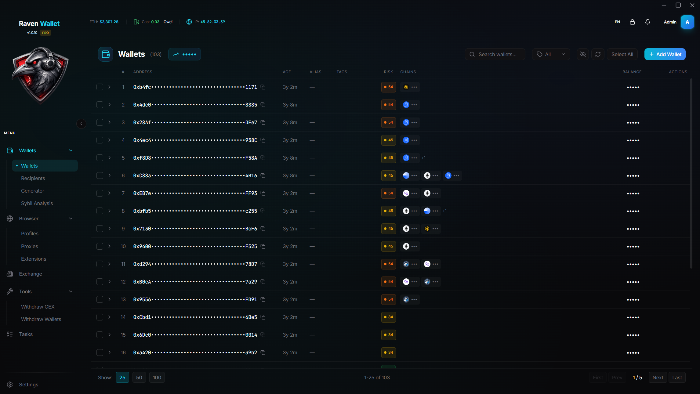 Raven Wallet - Screenshot 2 showing product features and functionality