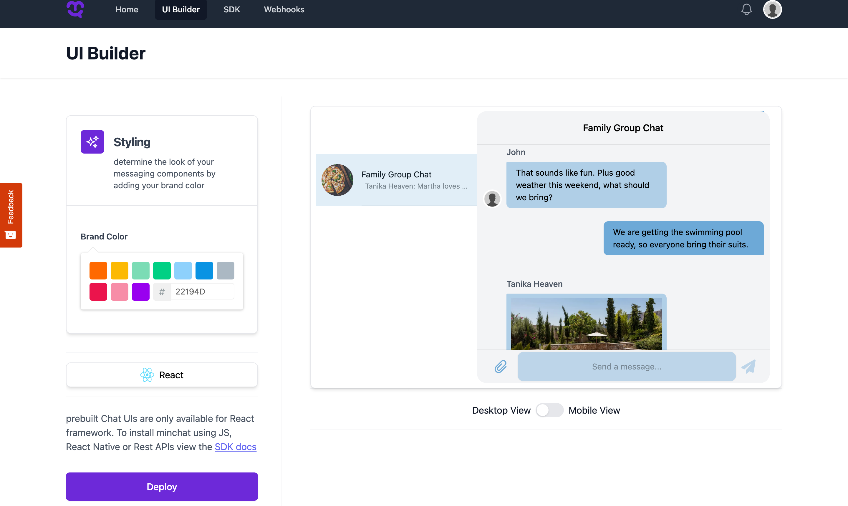 Michat Chat SDK y API media 5