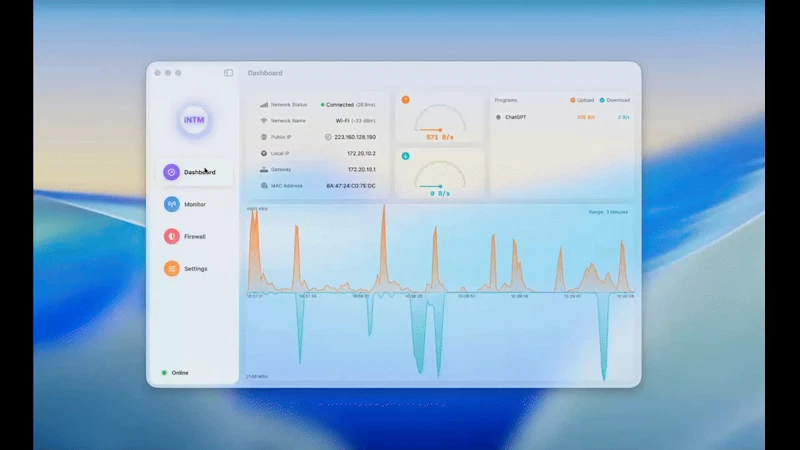 iNTM — Network Monitor for macOS screenshot 1 (video preview)