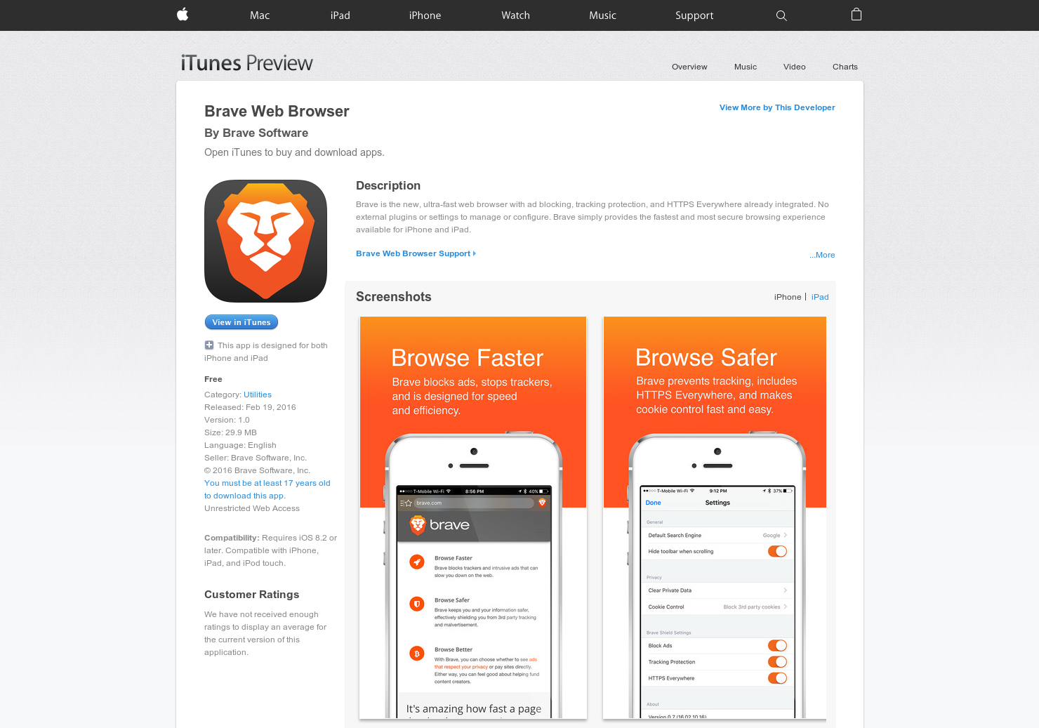 download the last version for ios brave 1.52.126
