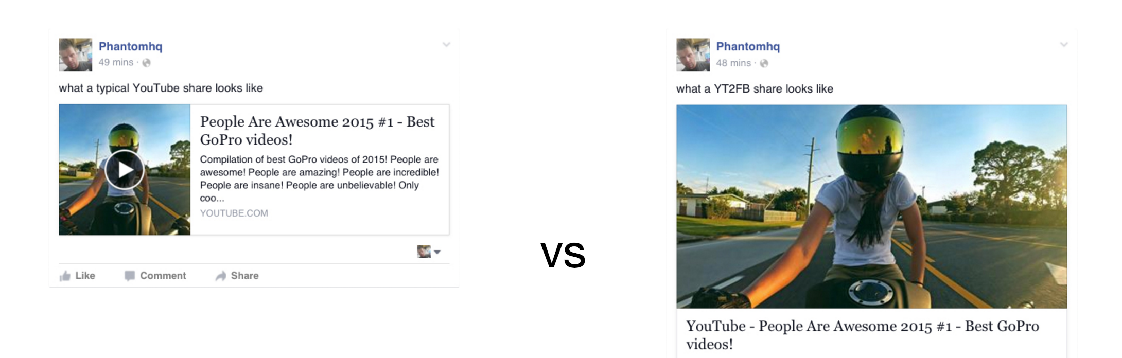 YouTube to Facebook gallery image
