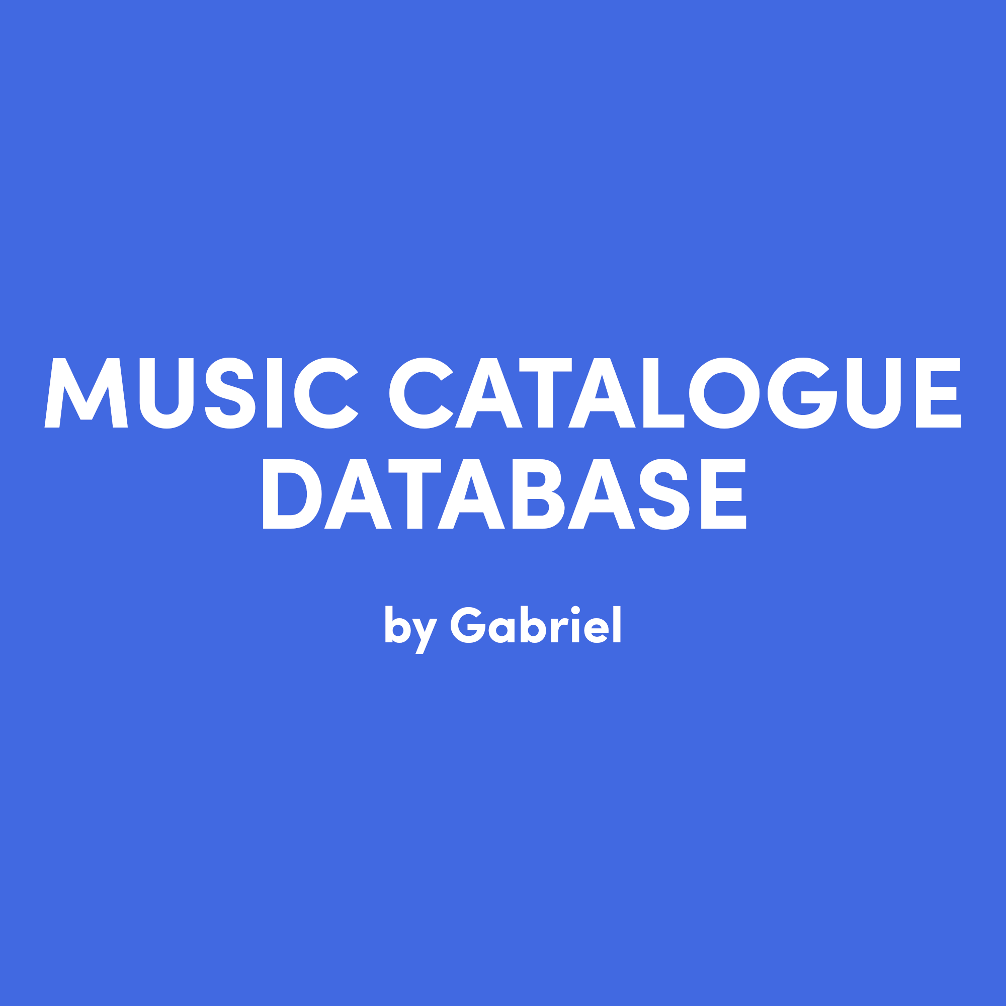 Music Catalogue Database