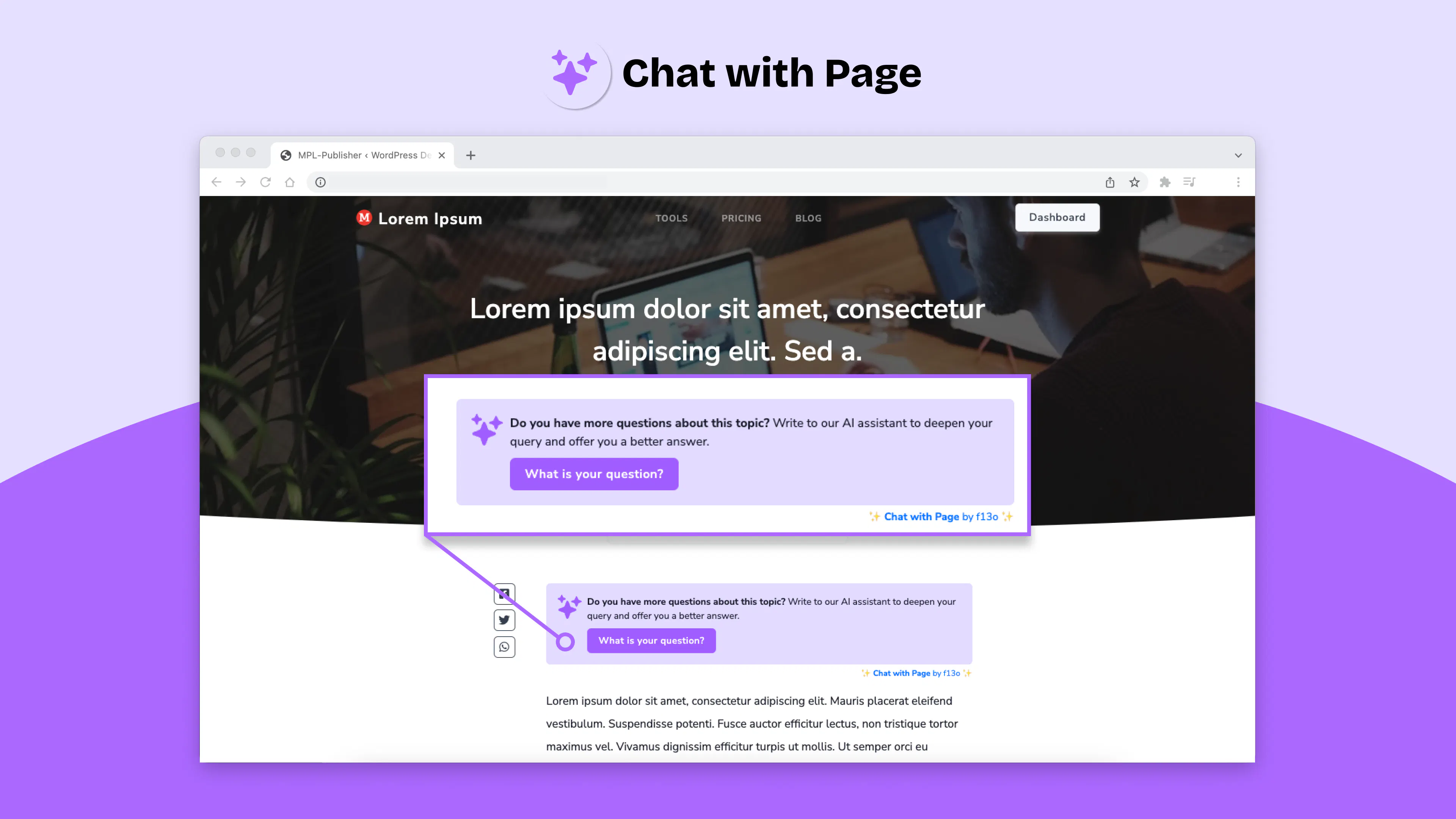 Chat with your Pages - AI Post Assistant gallery image