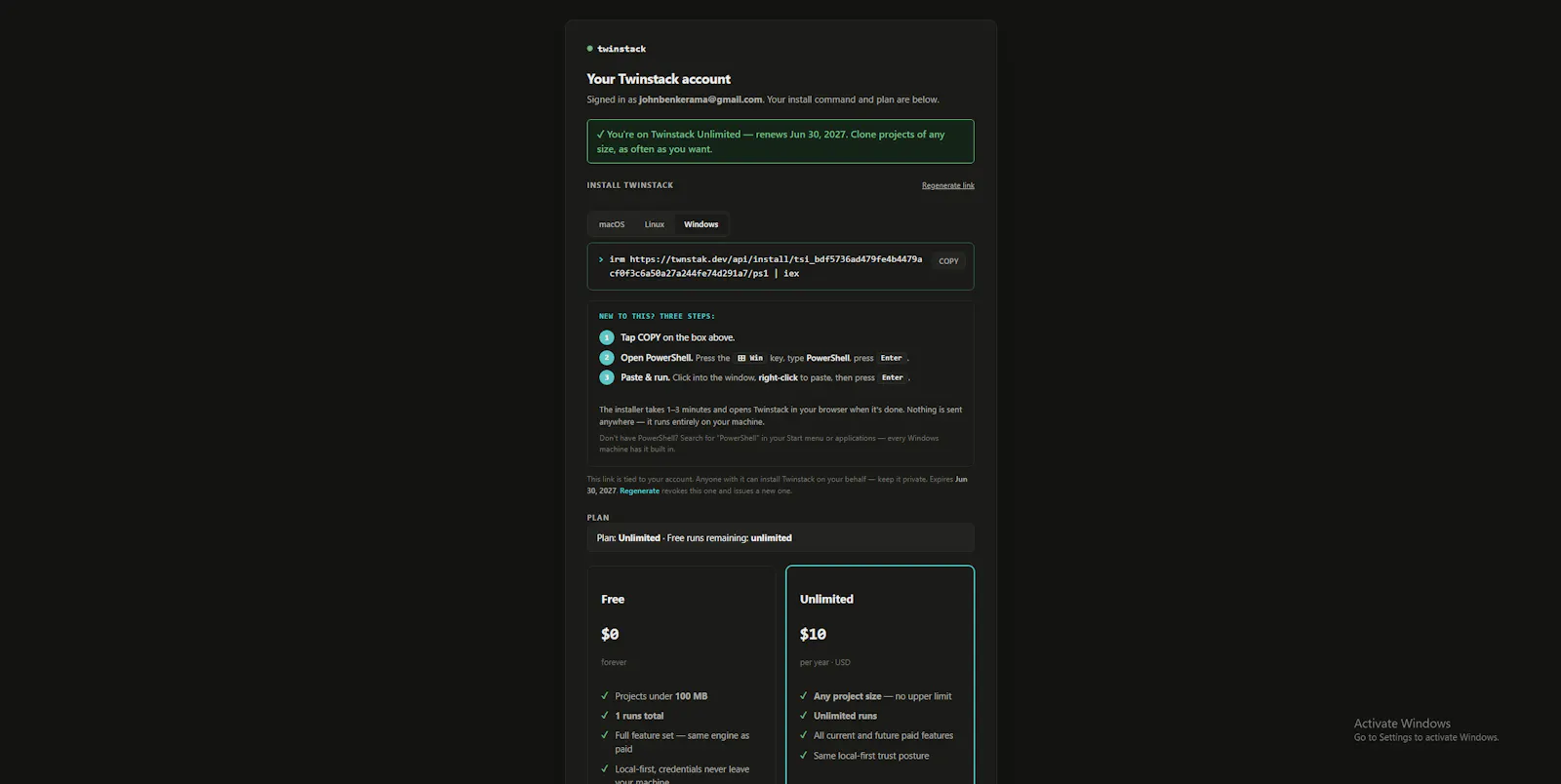 Twinstack screenshot 2