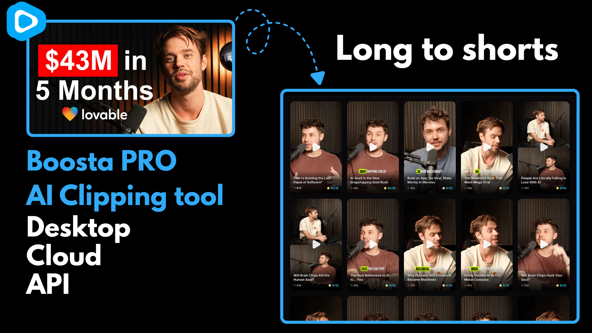Boosta - Main product screenshot demonstrating key features and user interface