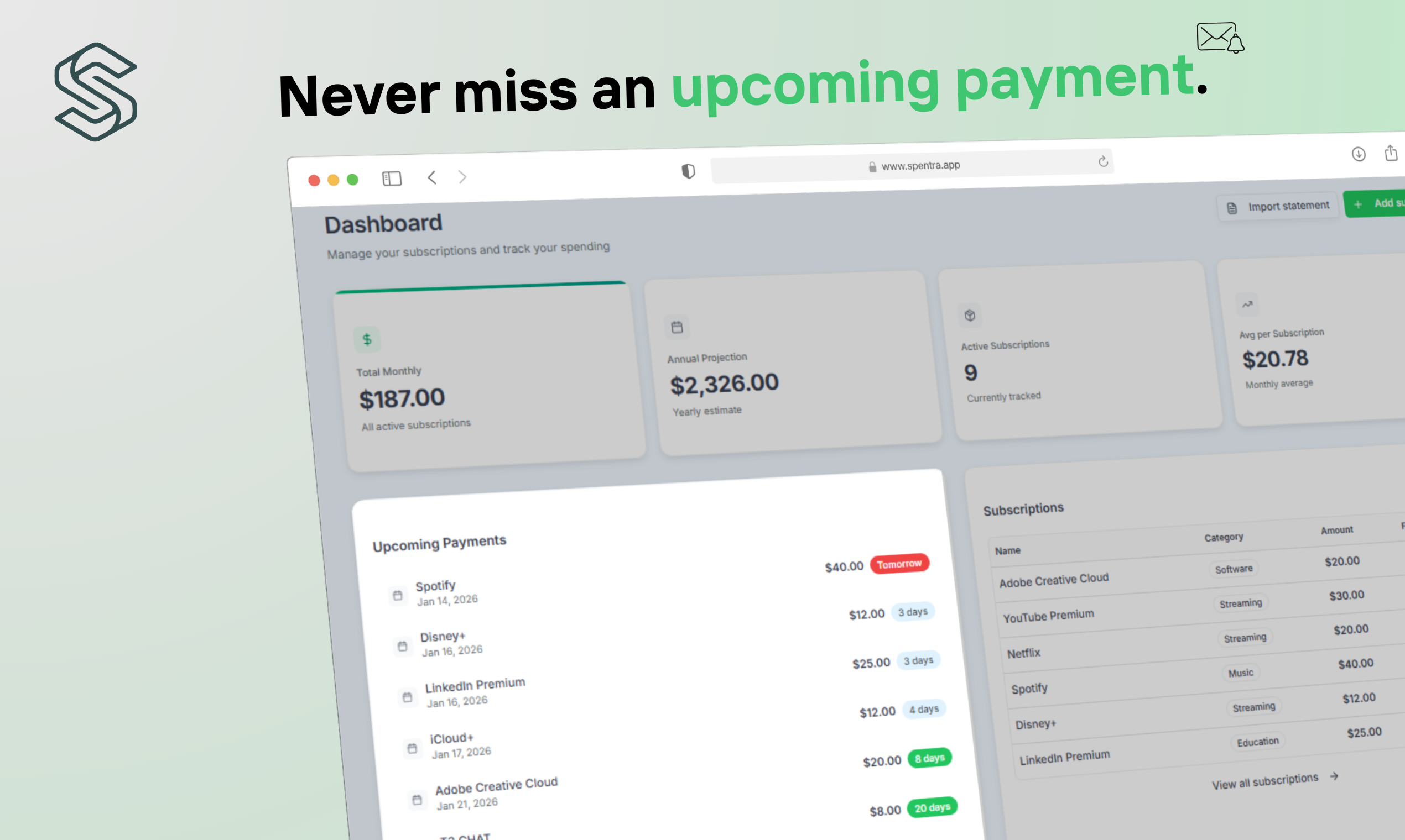 Spentra - Screenshot 2 showing product features and functionality