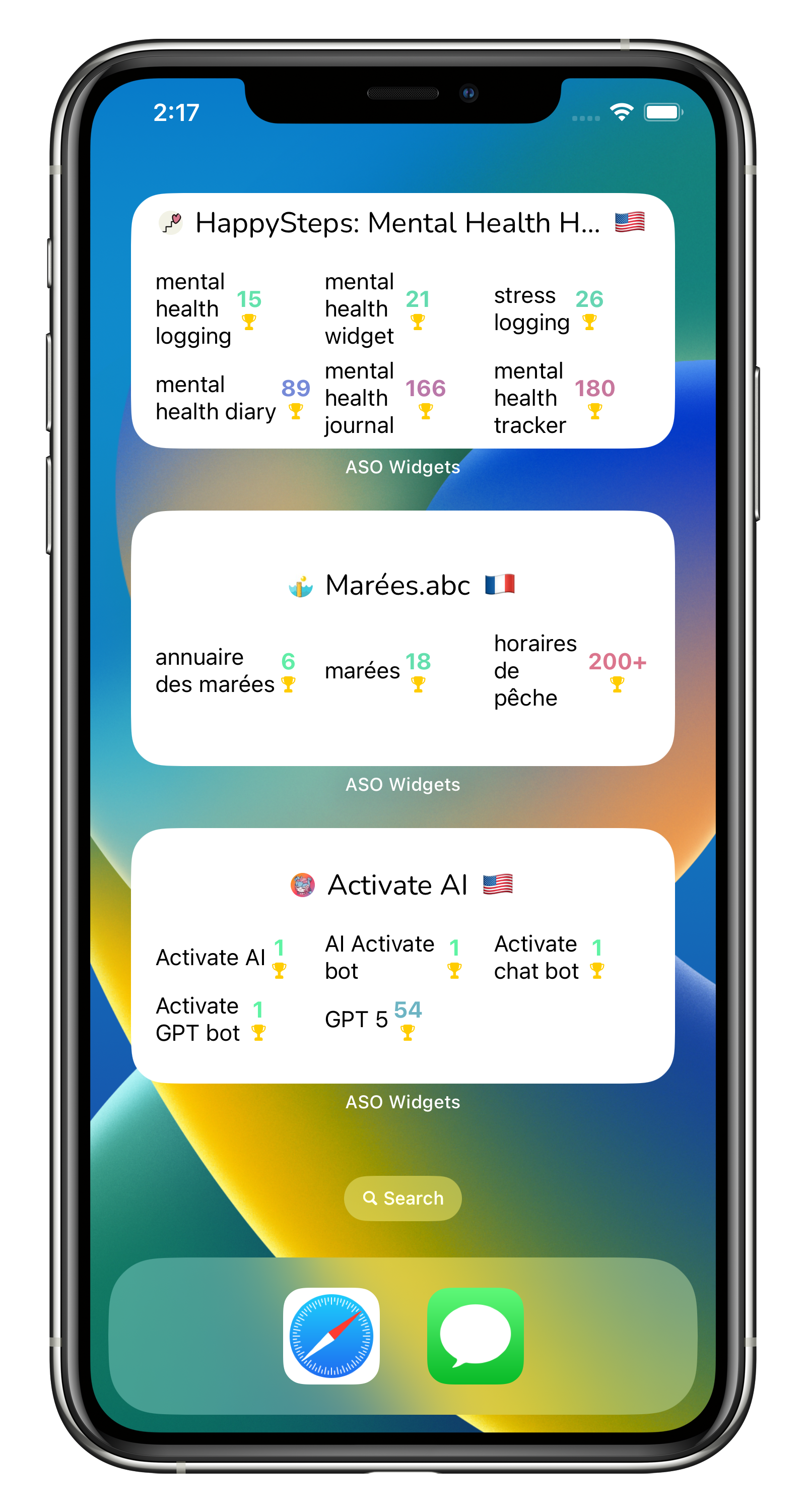 وسائط واجهة المستخدم ASO - WidgetSmith لمطوري iOS - تتبع الكلمات الرئيسية والتصنيفات 4