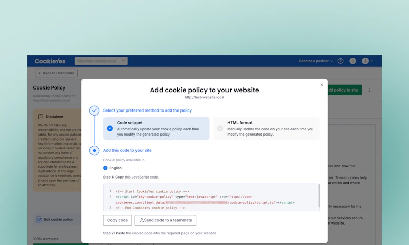 CookiePolicy Generator by CookieYes screenshot 10