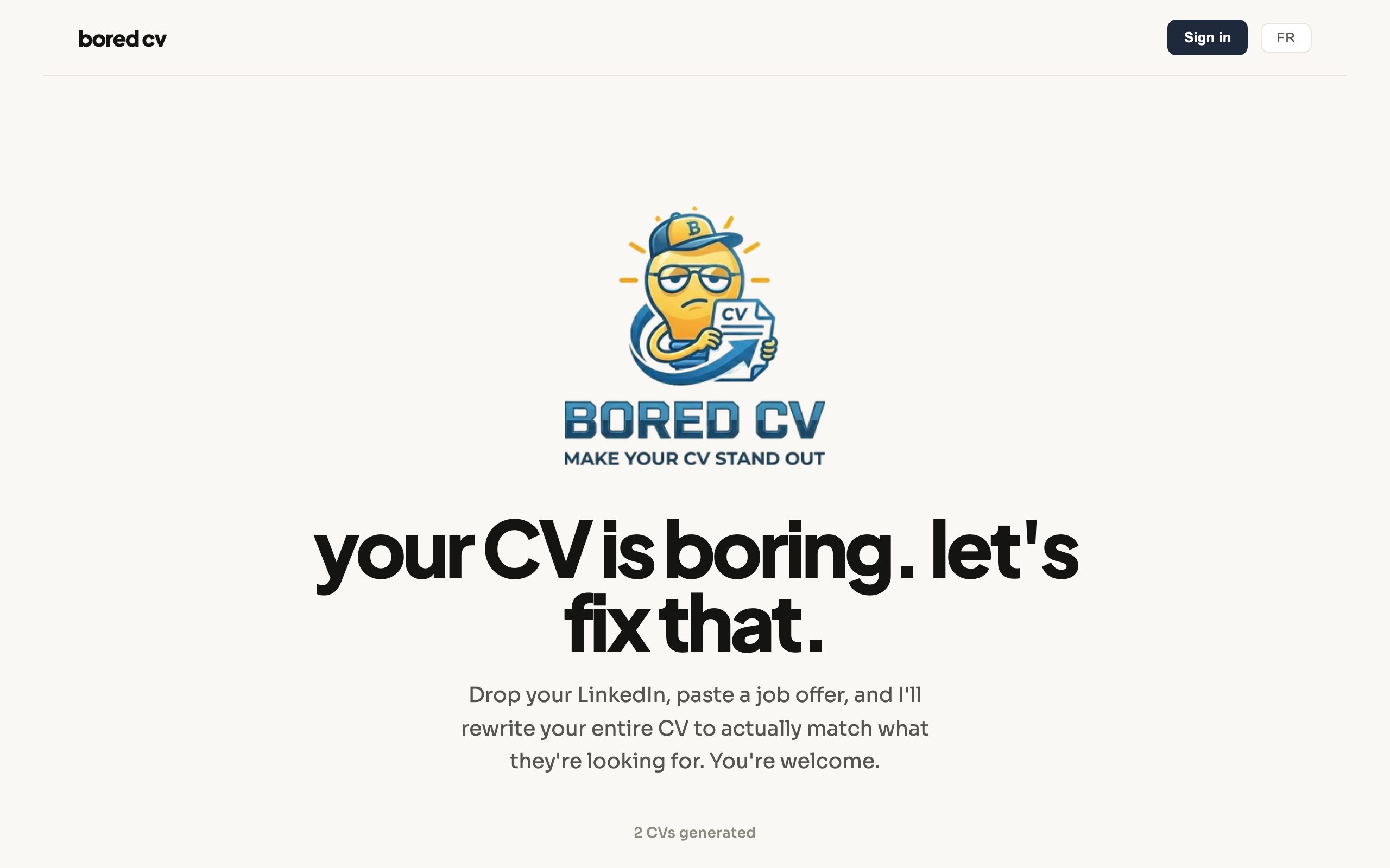Bored CV gallery image