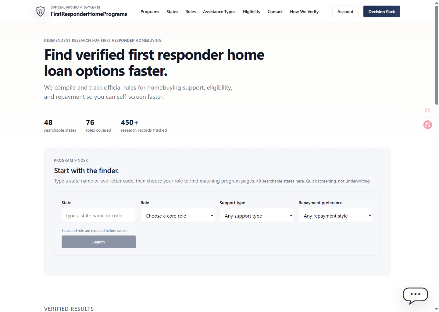 FirstResponderHomePrograms screenshot 1