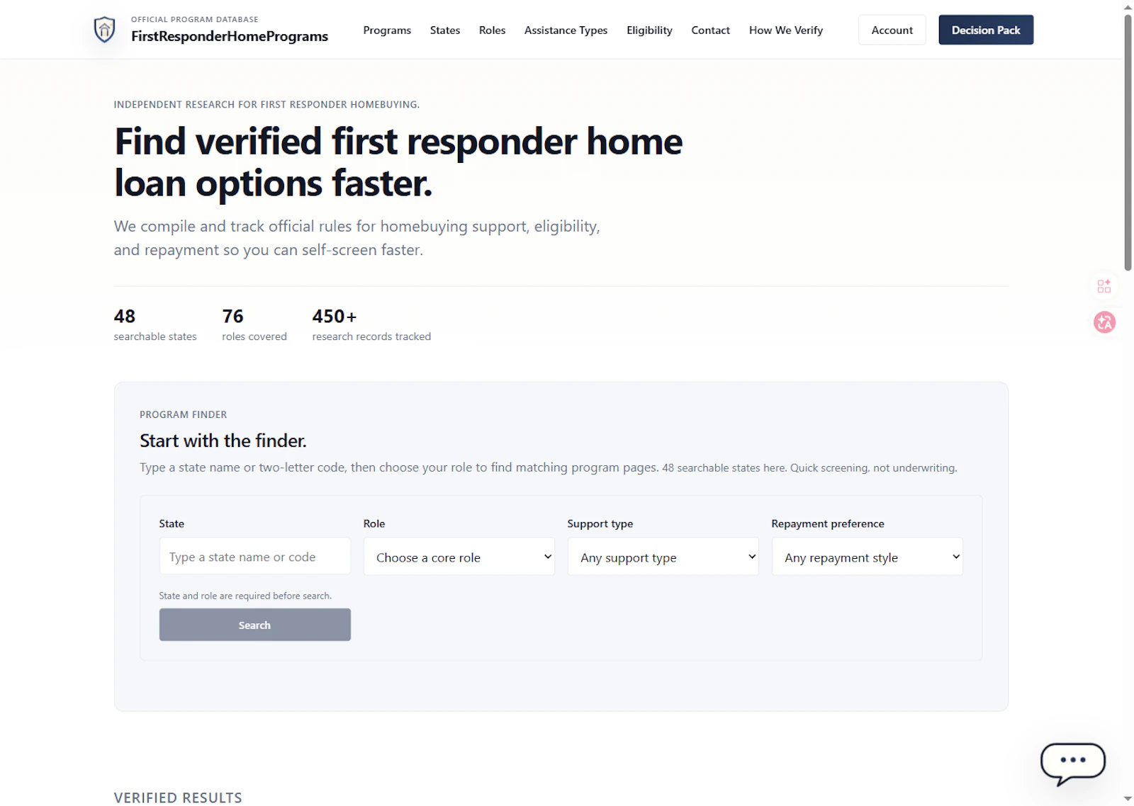 FirstResponderHomePrograms screenshot 1