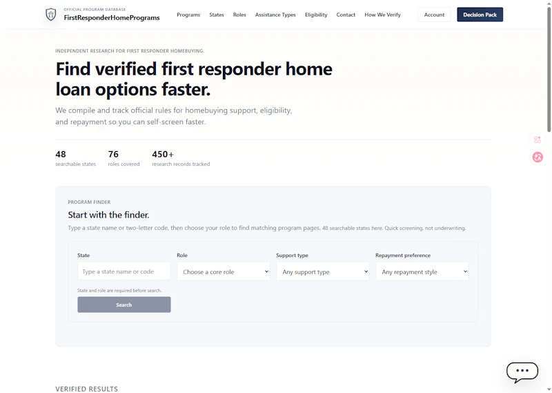 FirstResponderHomePrograms screenshot 1