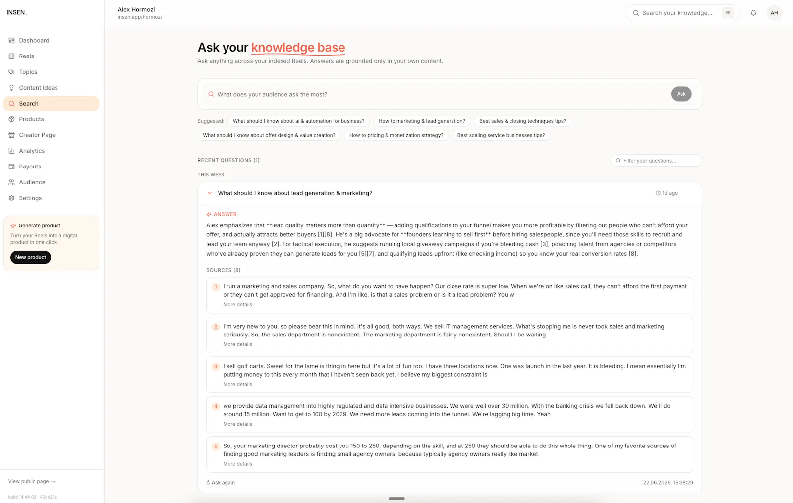INSEN converts IG Reels into products. screenshot 8