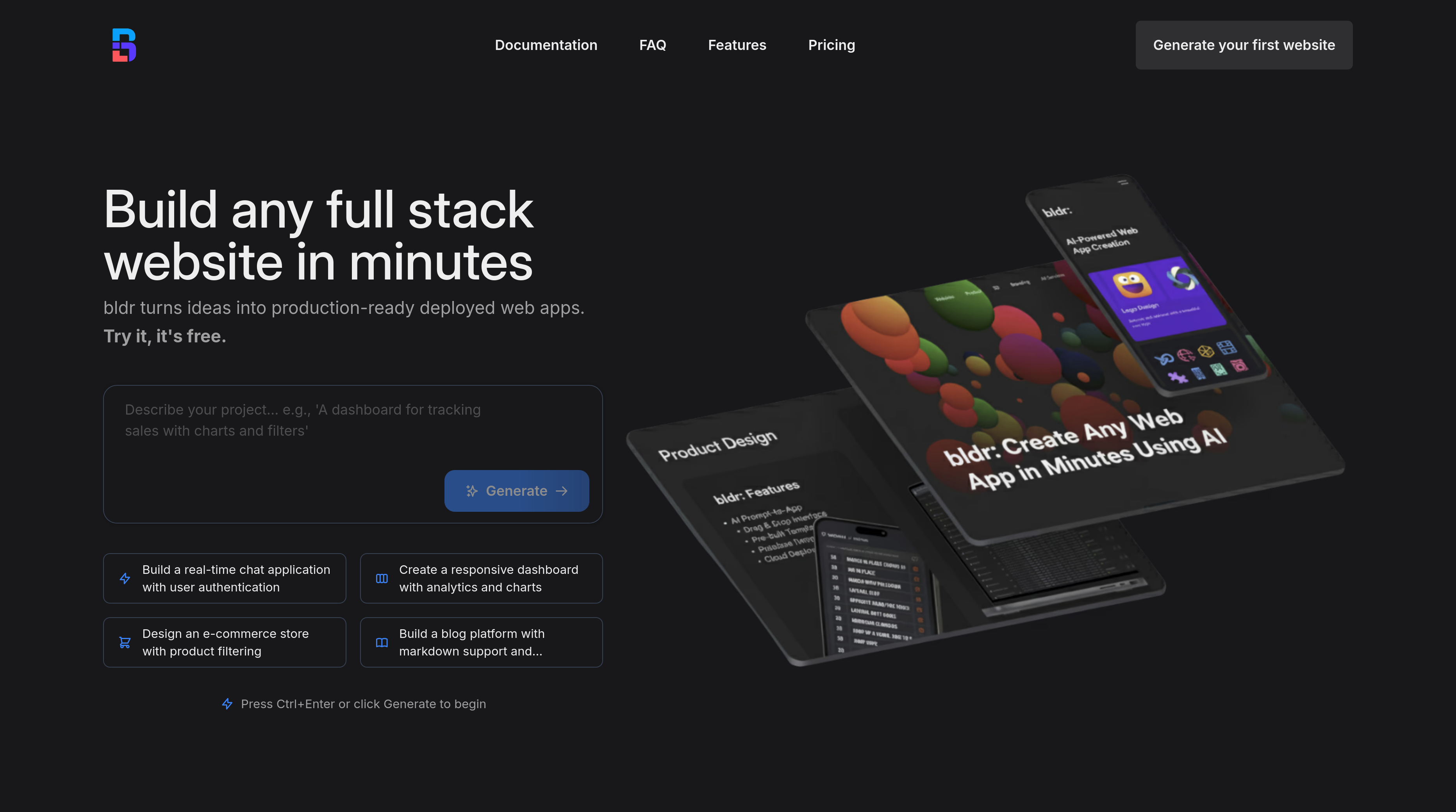 bldrapp - Main product screenshot demonstrating key features and user interface