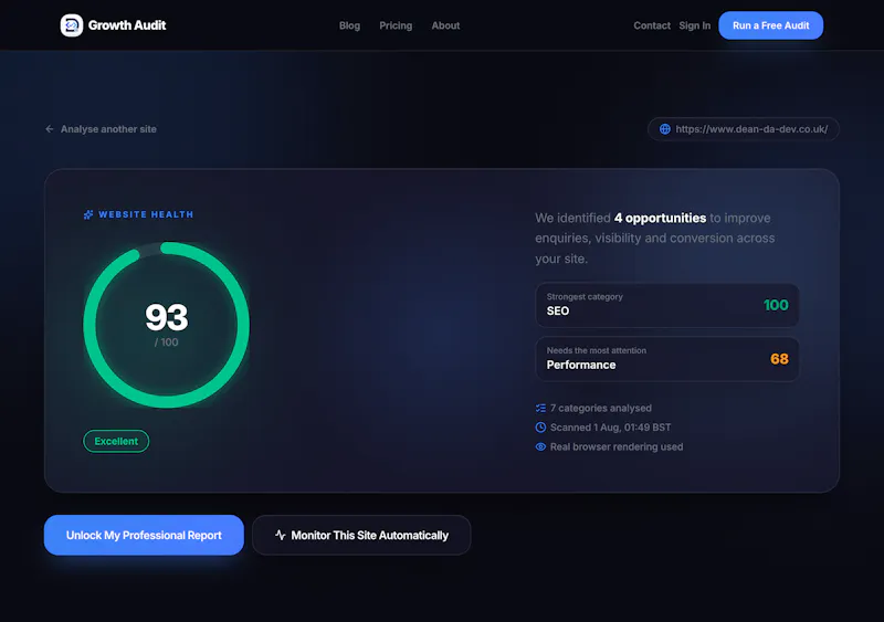 Growth Audit screenshot 2