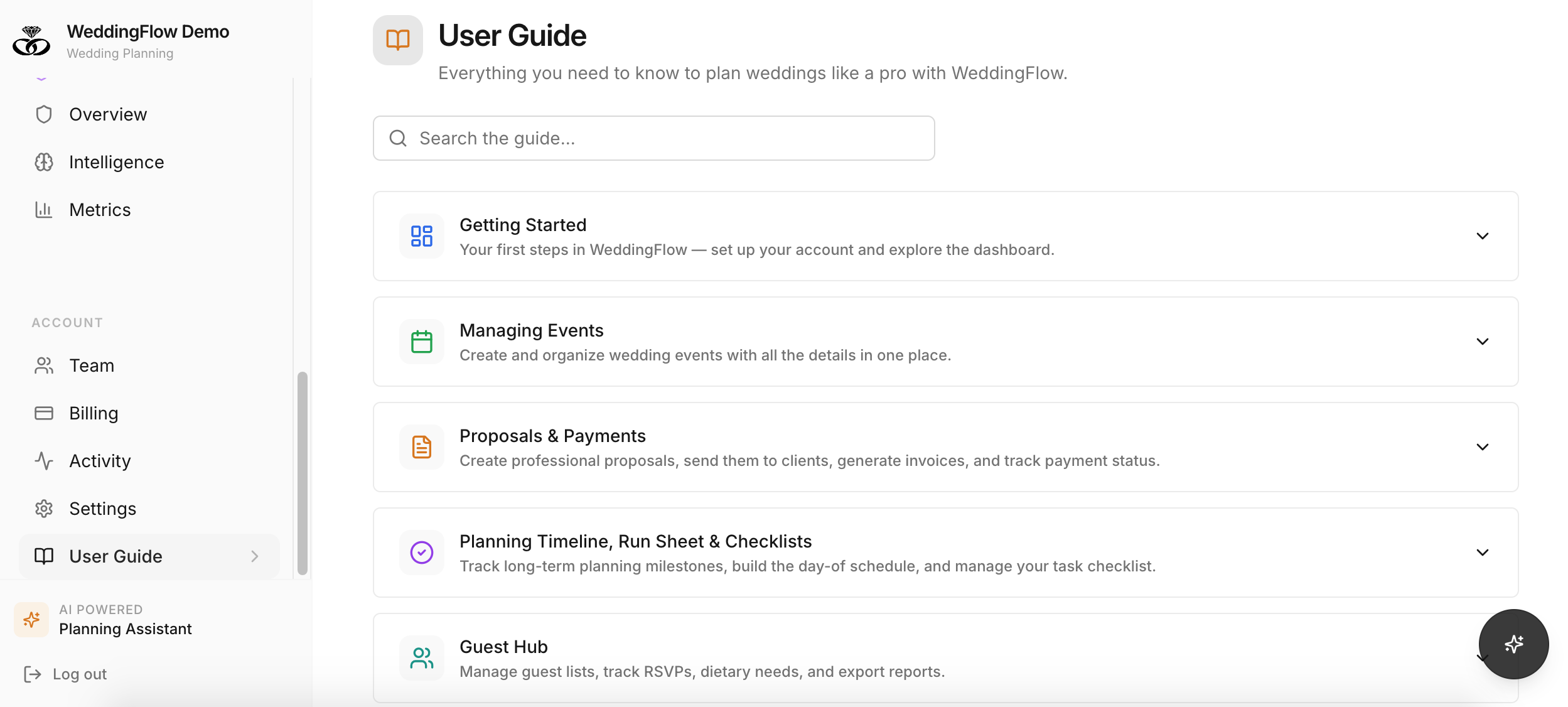WeddingFlow gallery image