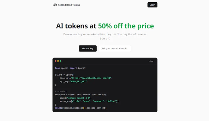 Second Hand Tokens screenshot 1