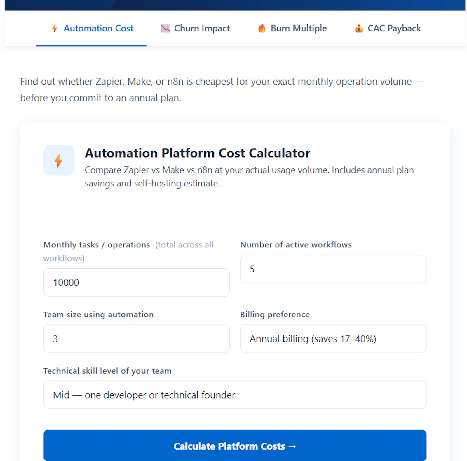 Automaiva SaaS Calculators screenshot 2