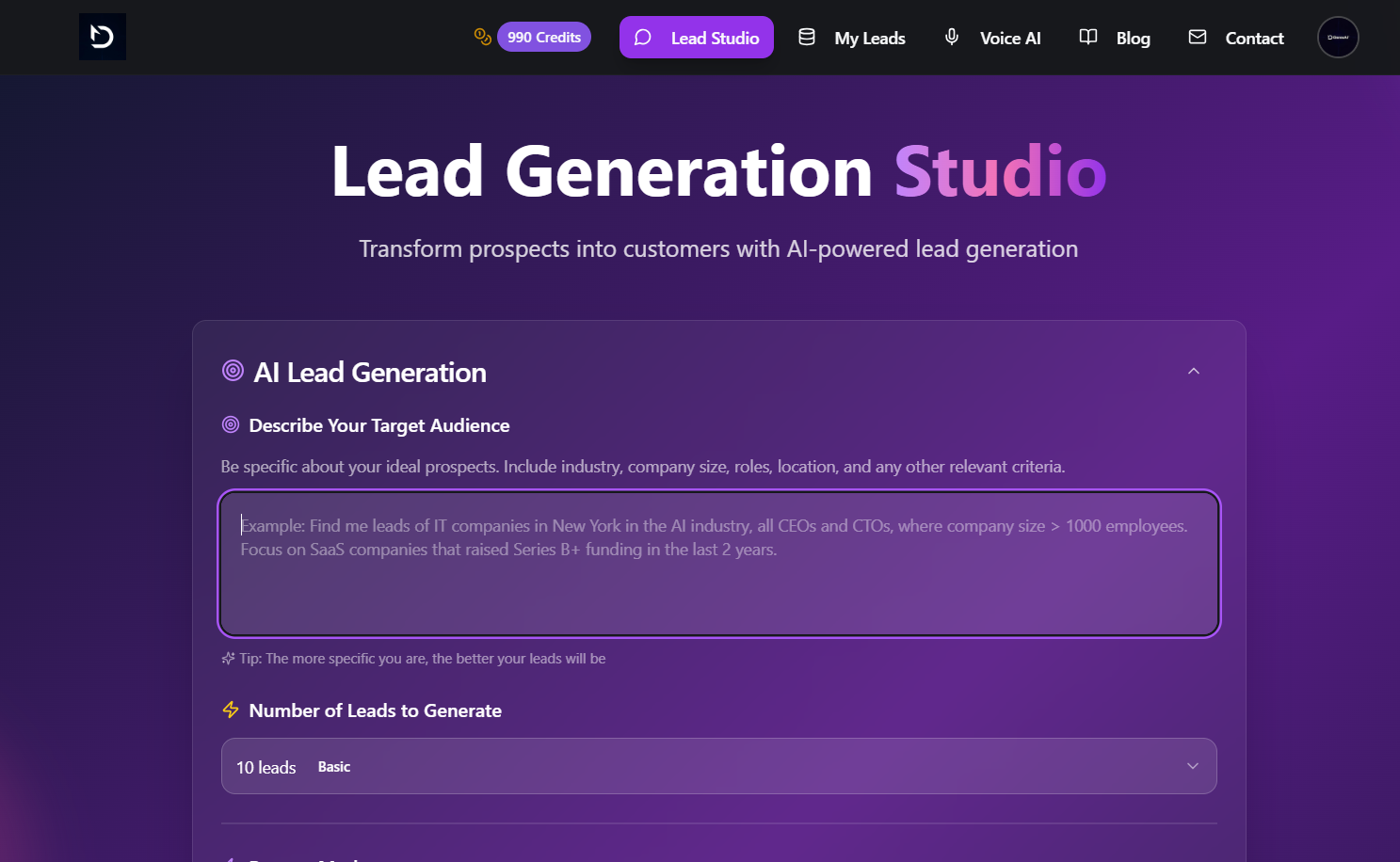 وسائط وكيل أتمتة Darexai Leadgen AI - توليد خيوط غير محدودة ورسائل بريد إلكتروني شخصية AI على الفور 4