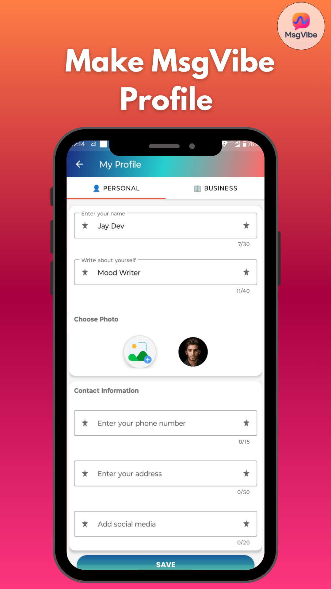 MsgVibe 1-tap personalized GenZ vibes - Screenshot 5 showing product features and functionality
