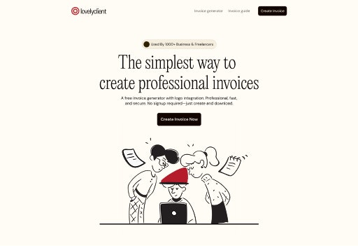 Free invoice generator  - Main product screenshot demonstrating key features and user interface