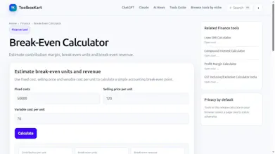 Break-Even Calculator gallery image