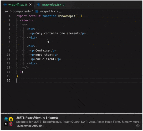 VScode JS/ts react/next.js fragmenten - Fragmenten voor JS/TS, React/Next.js, React Query, SWR, en meer media 1