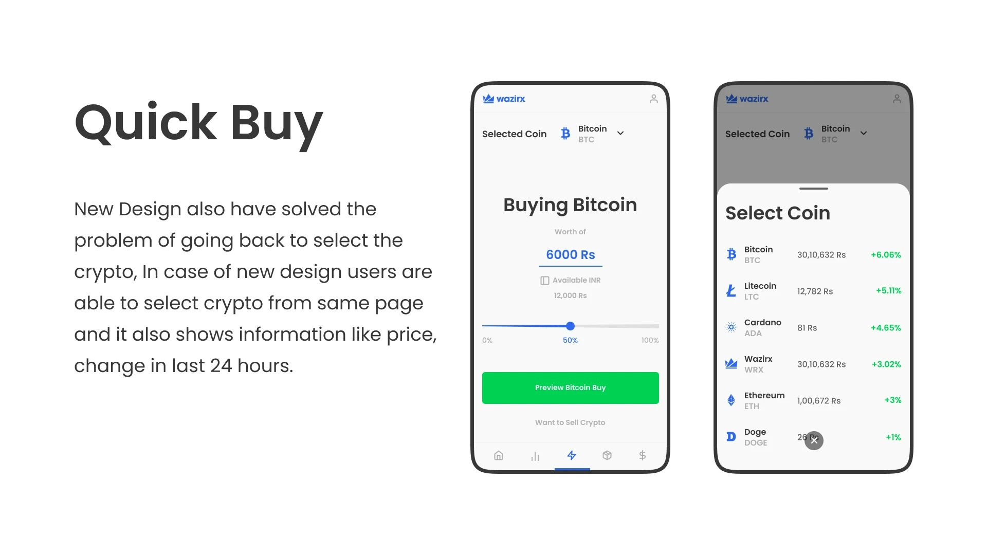 Wazirx Clone - Screenshot 4 showing product features and functionality