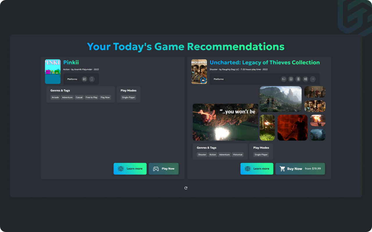 GameBrain Discovery Chrome Uzantısı - Bir sekmeyi her açtığınızda yeni bir oyunu keşfedin medya 2