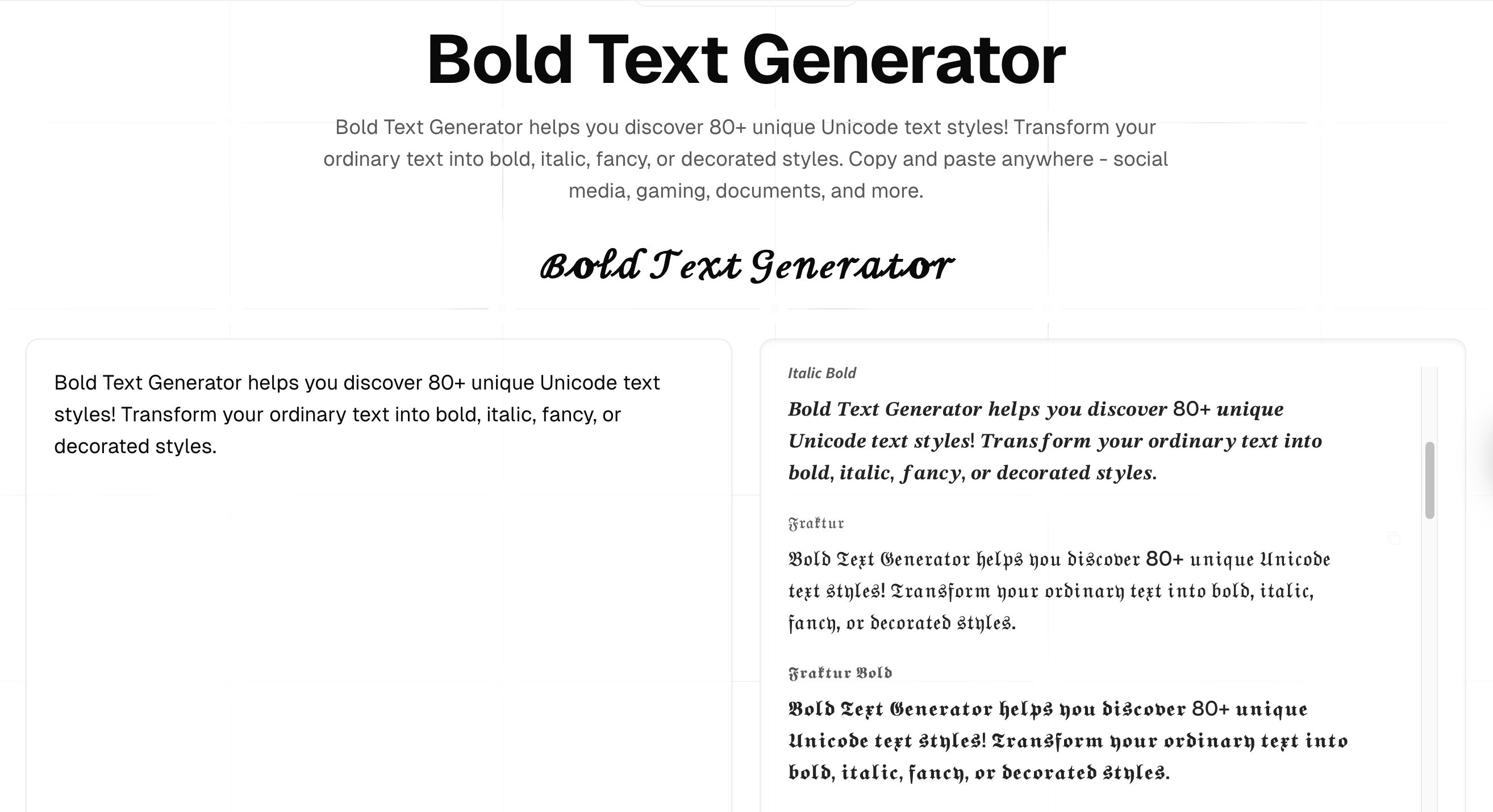 bold text generator gallery image