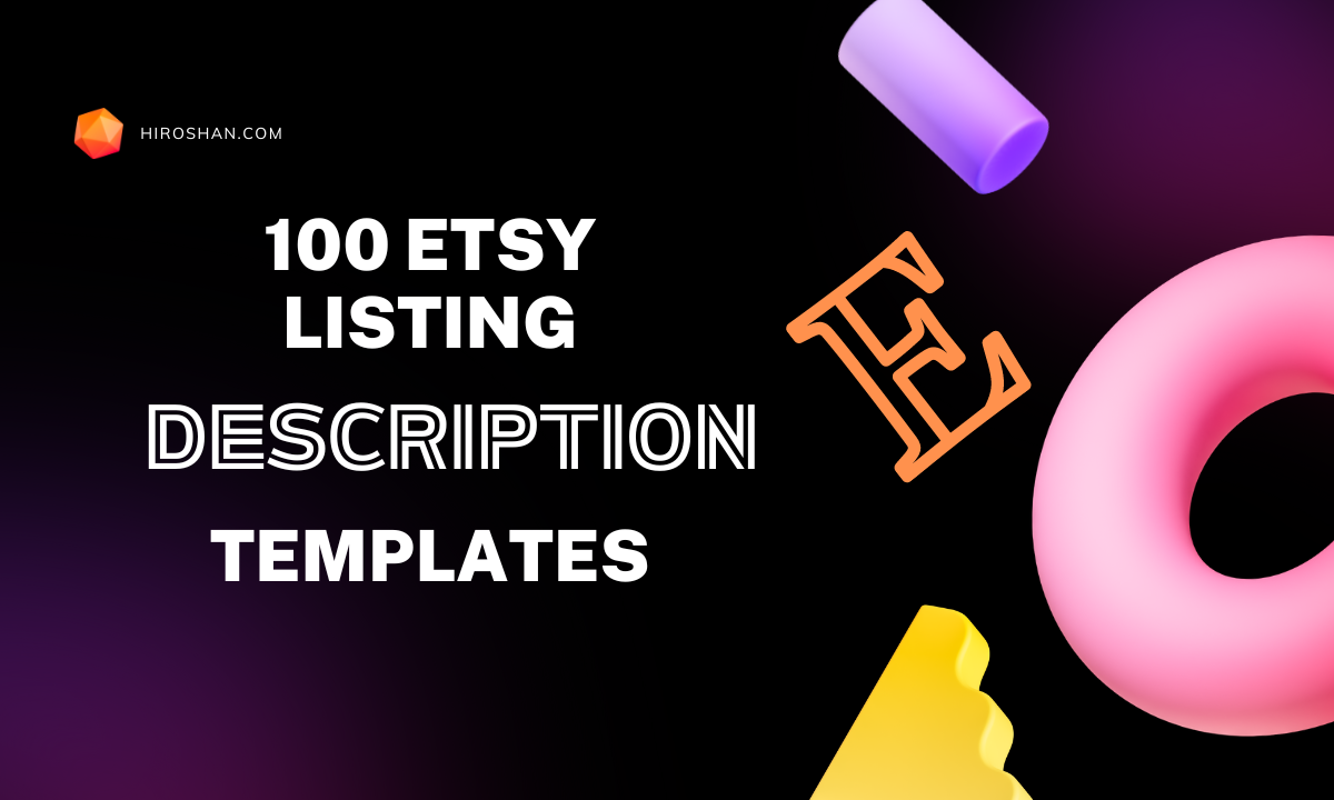 100 шаблонов списка Etsy - Легко настроить листинговые шаблоны описания. медиа 1