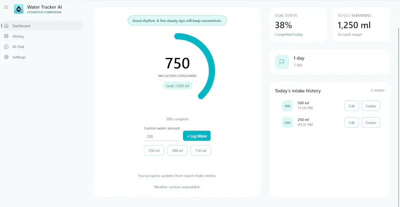 Water Tracker AI screenshot 1