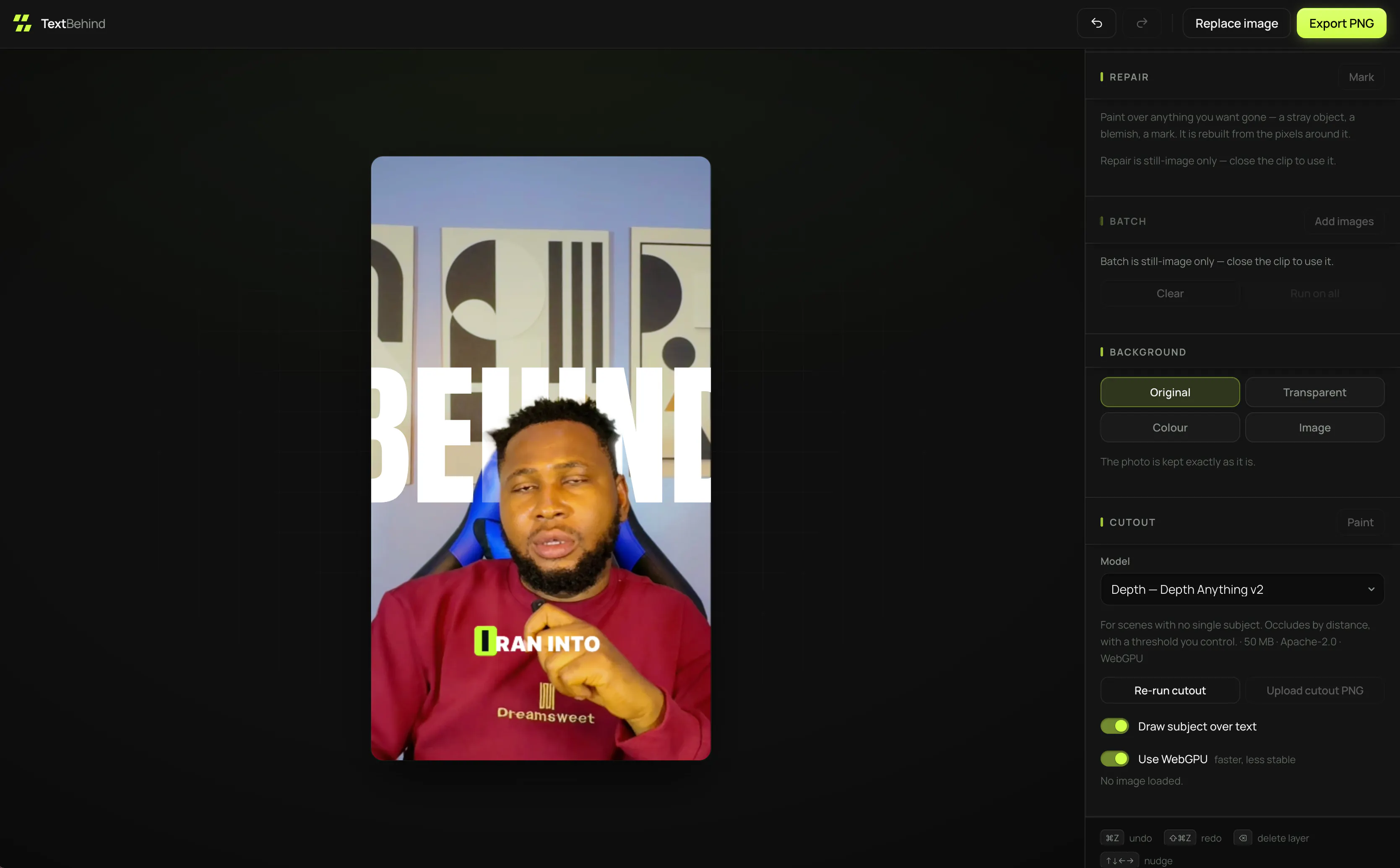 Text Behind Subject gallery image