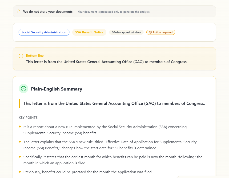 Mima: Government letters, explained - Screenshot 2 showing product features and functionality
