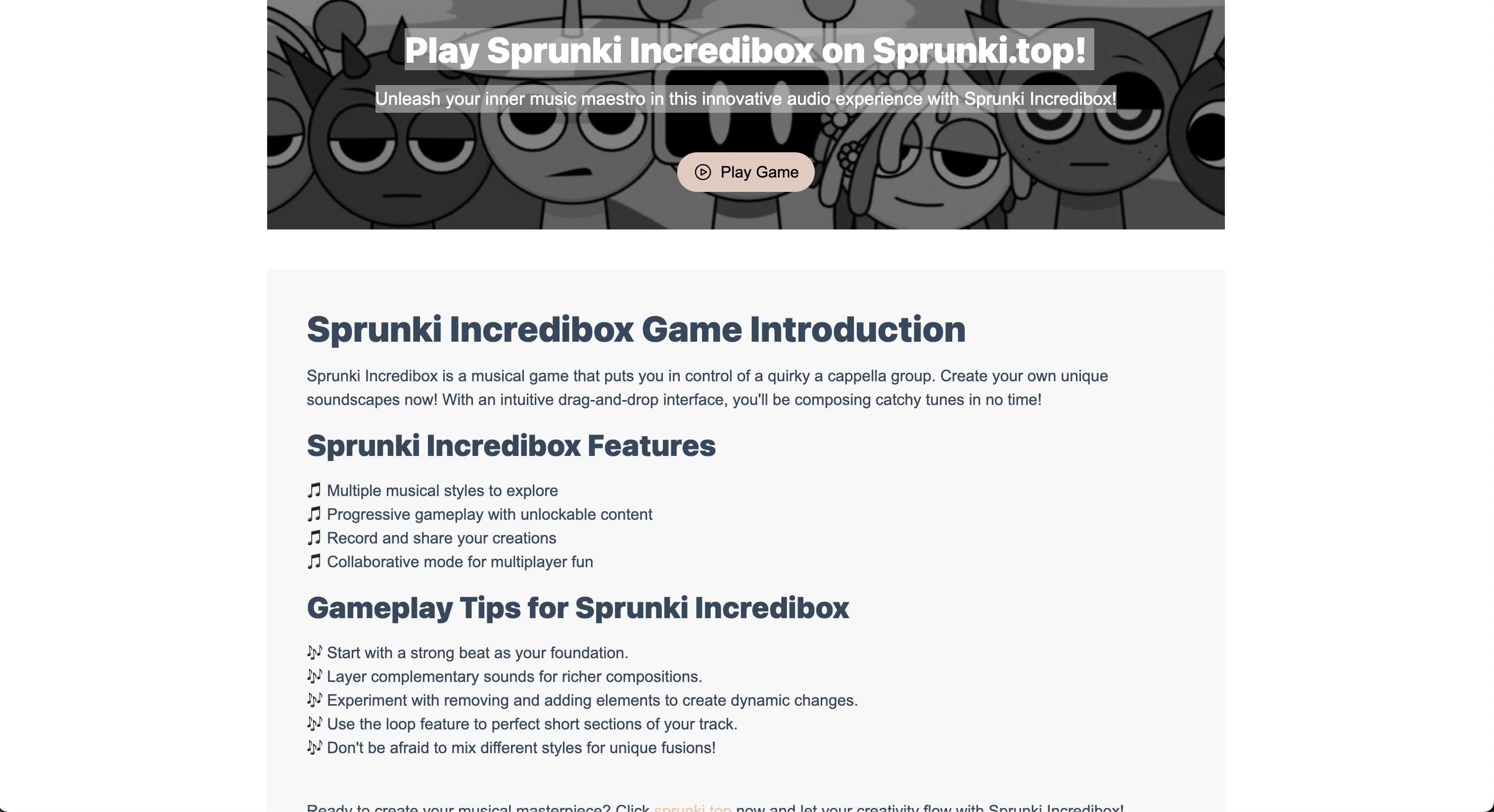 Sprunki.top - Sprunki.top पर Sprunki Incrunibox संगीत खेल खेलें मीडिया 3
