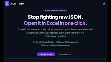 JSON to Excel gallery image