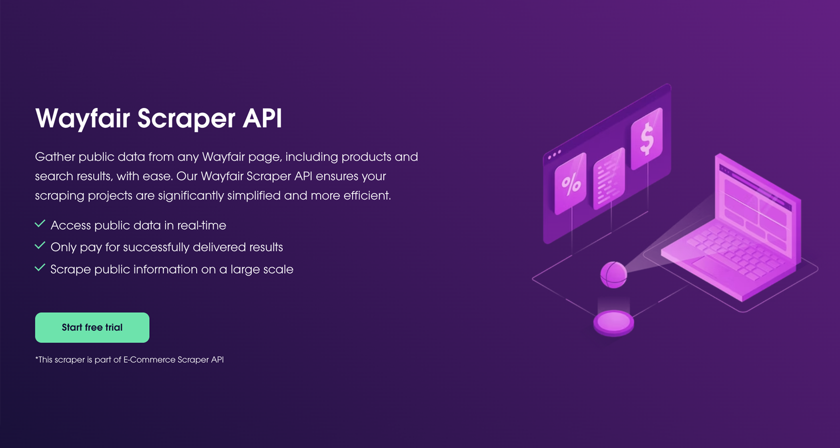 Wayfair Scraper API - Get public data with a Wayfair API media 1