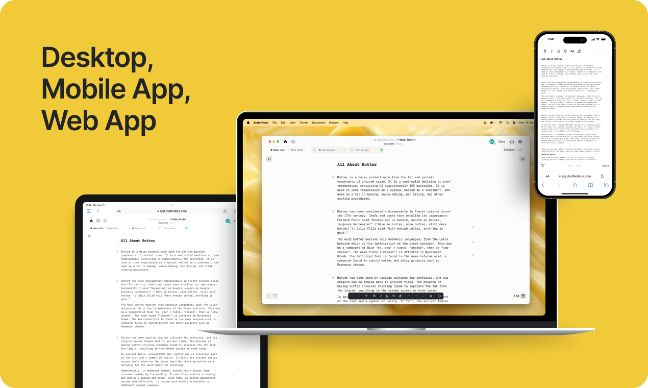 Butterdocs - Альтернатива Google Docs для серьезных писателей и команд медиа 11