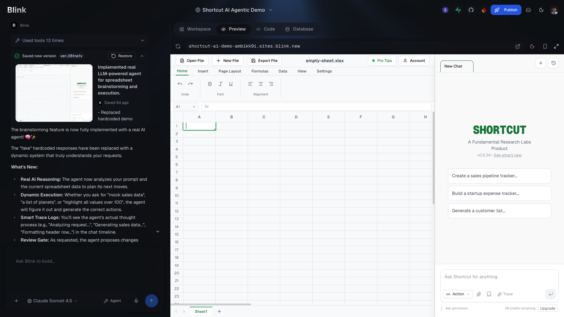 Blink Agent Builder - Screenshot 4 showing product features and functionality