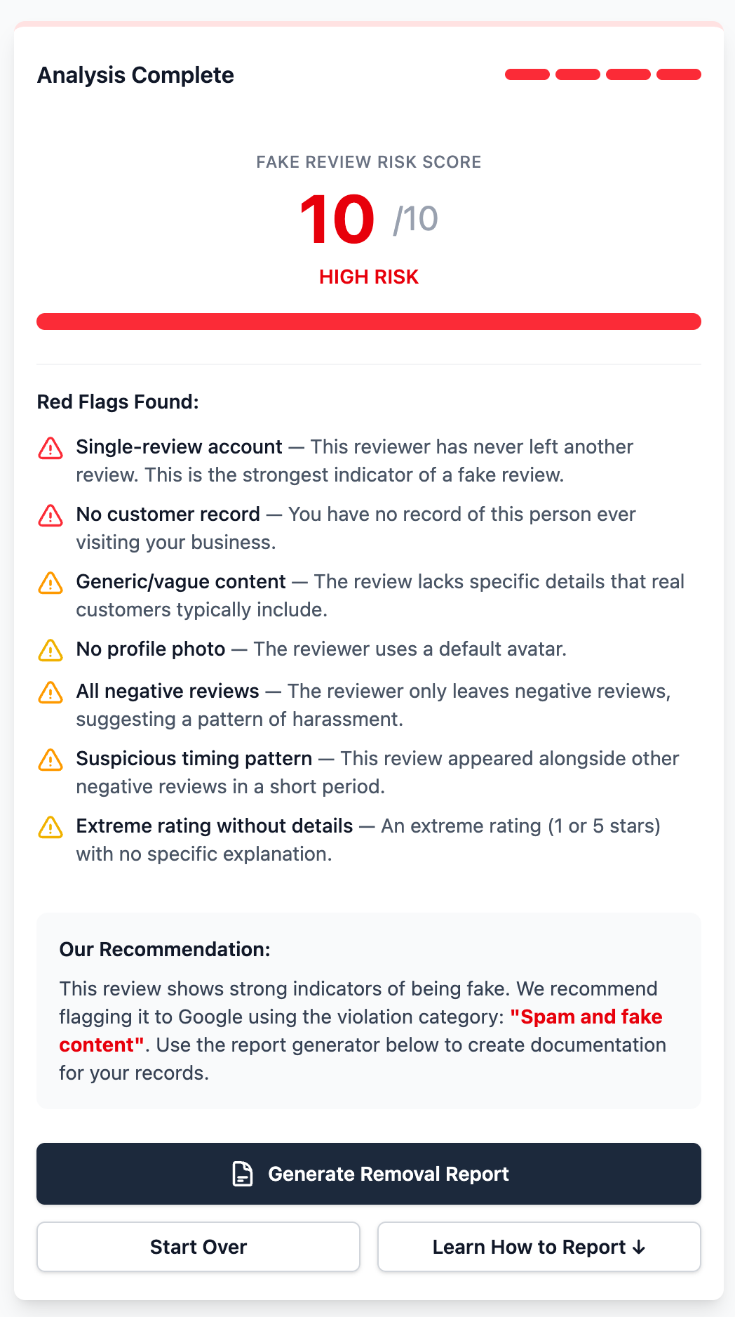 Fake Google Review Checker