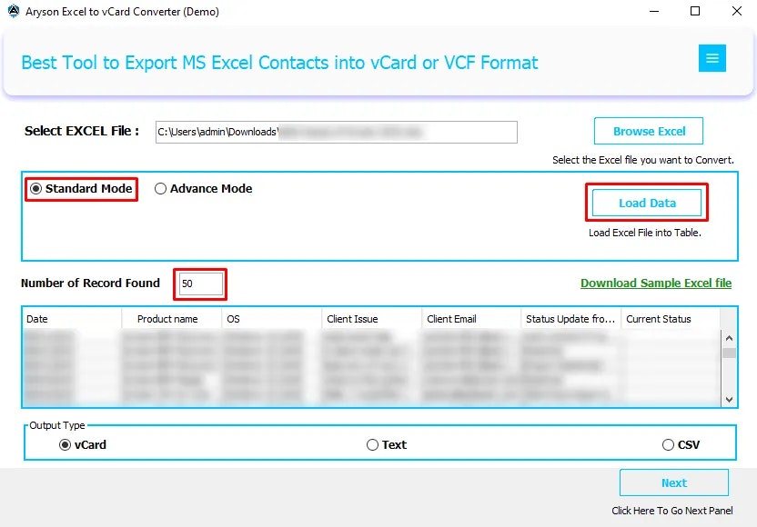 Aryson Excel to vCard Converter media 3