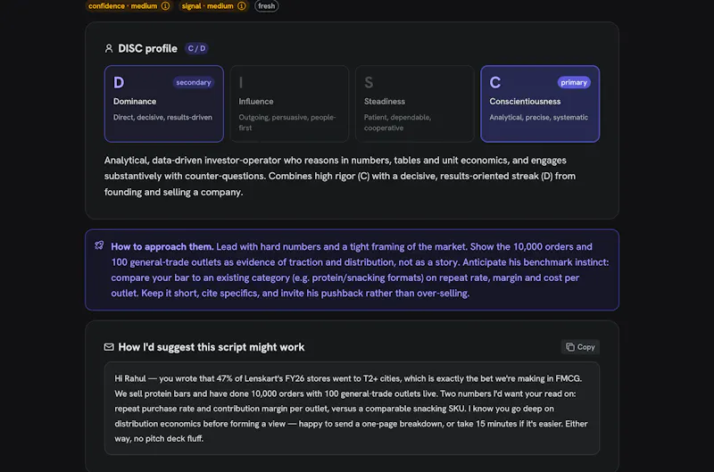 Rapportive - Infer Prospect Personality screenshot 4