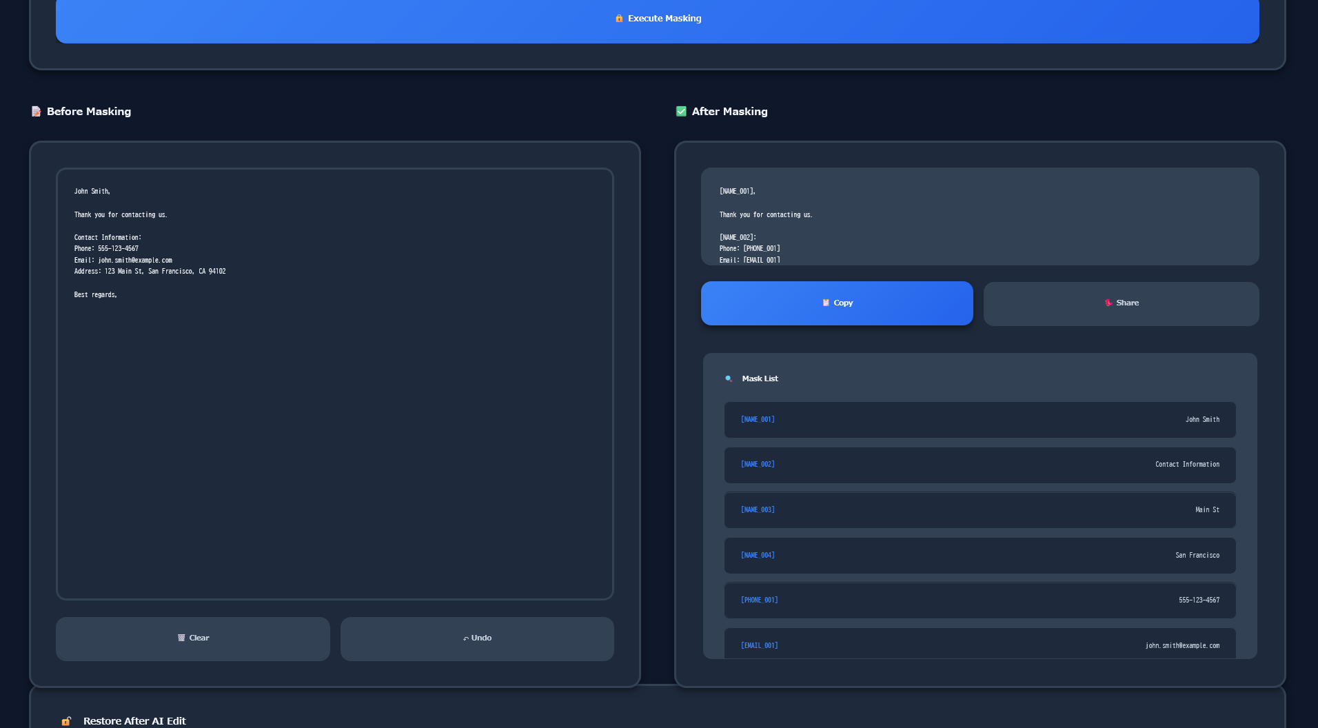 MASKTracker - Screenshot 2 showing product features and functionality