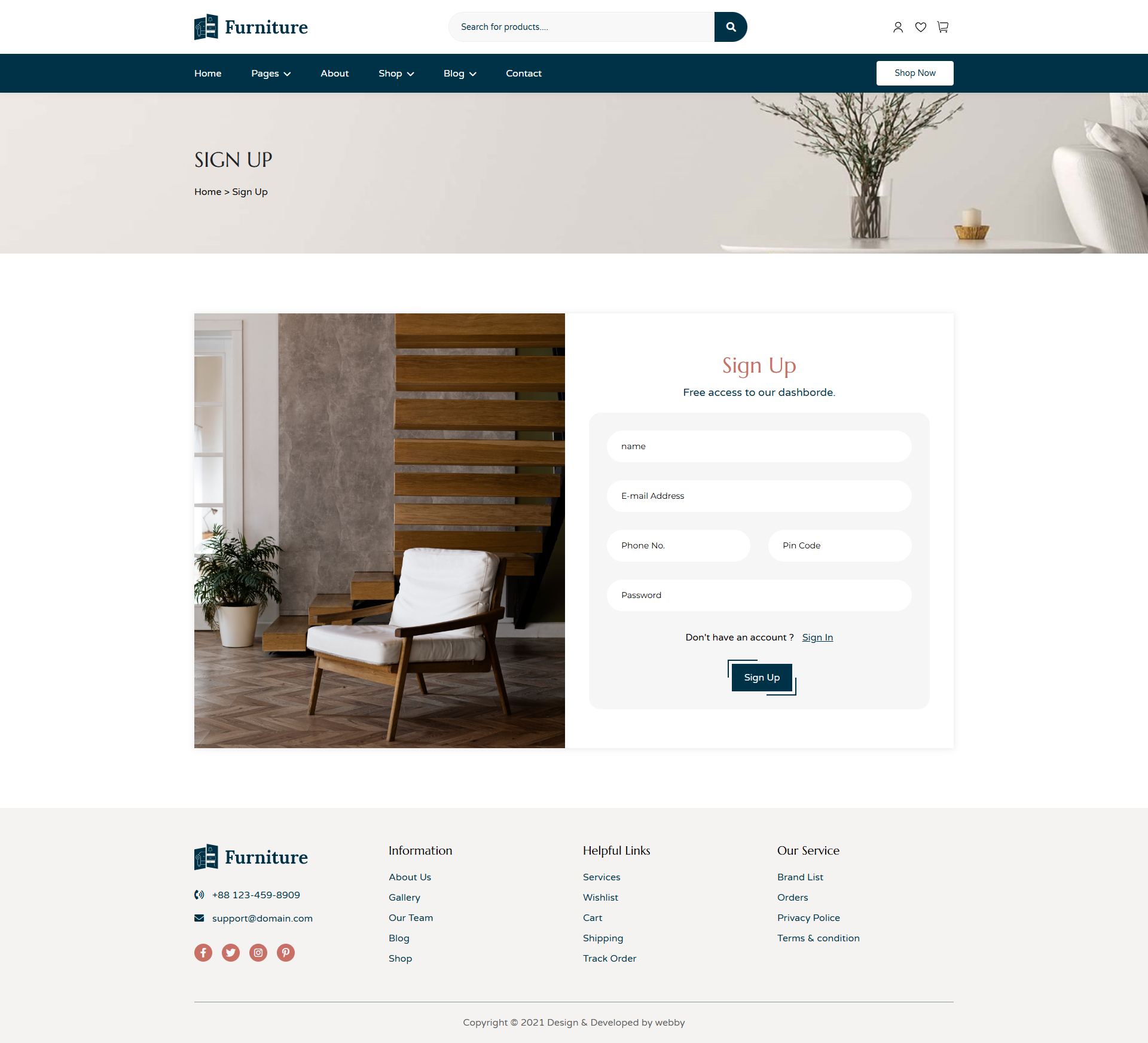 Plantilla de sitio web de comercio electrónico de muebles - Plantilla de sitio web de comercio electrónico de muebles modernos media 11