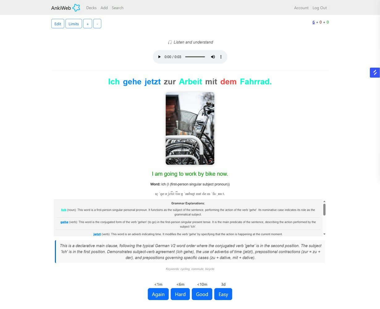 Language Anki Deck Generator gallery image