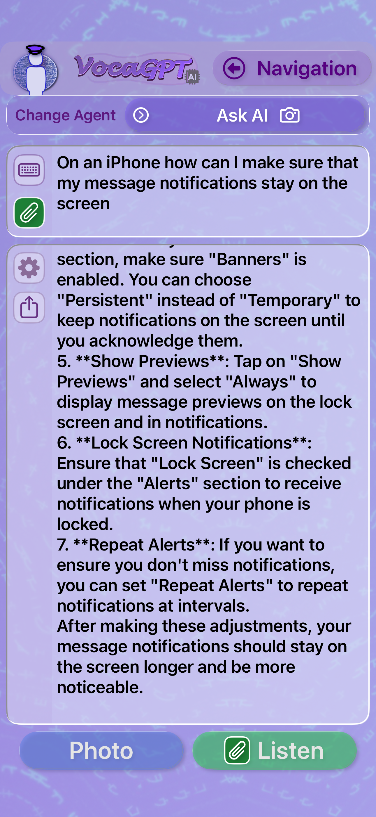 VocaGPT - Main product screenshot demonstrating key features and user interface