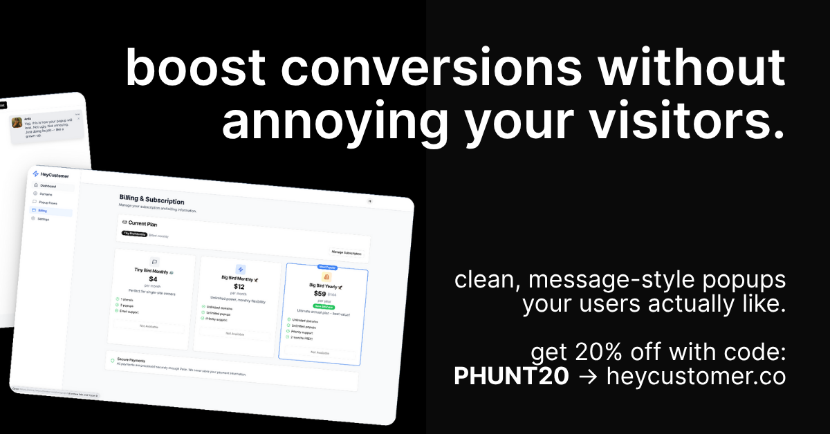 Mídia 3 de Heycustomer - pop -ups as pessoas realmente gostam