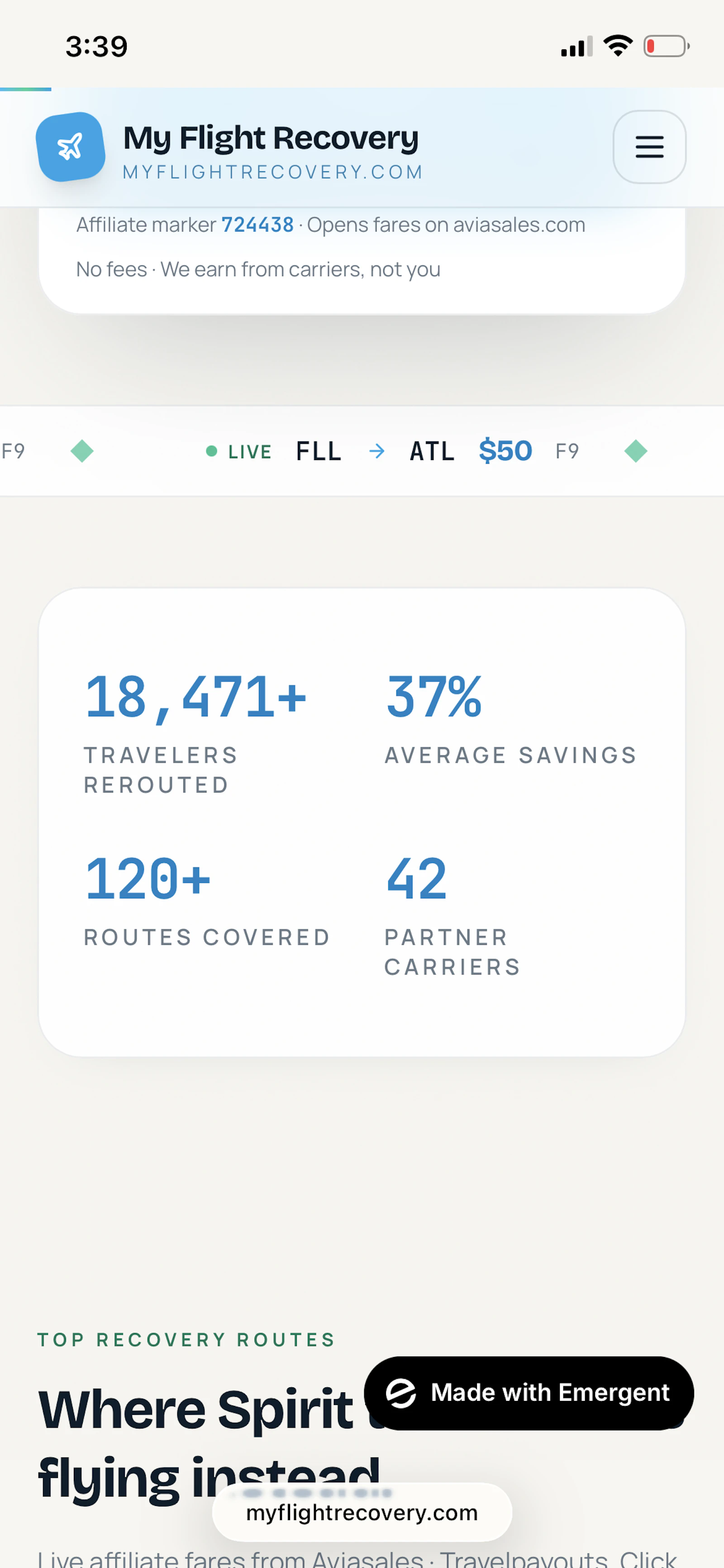 MyFlightRecovery.com screenshot 5
